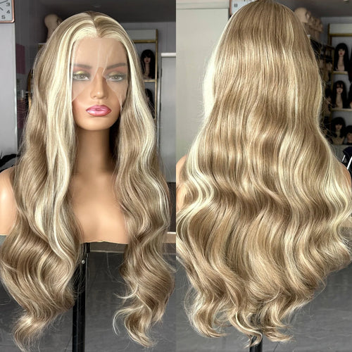 Brown with Ash Blonde Highlights